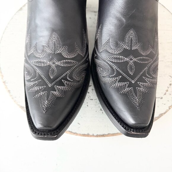 Lane LEXINGTON Womens Cowboy Boots 10 Black Western Cowgirl Mid Calf Pointed Toe - Picture 6 of 11